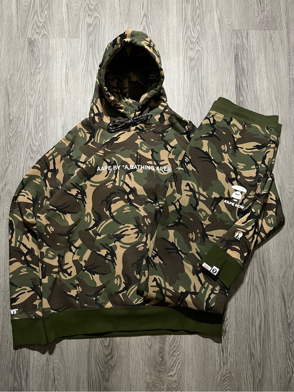 Aape hoodie + sweat pants set Authentic by Bape camo AOP mens XXL